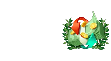 Кэшбэк предложение от Интернет-казино Пинко, представлено в виде денег с зелёными стрелками.